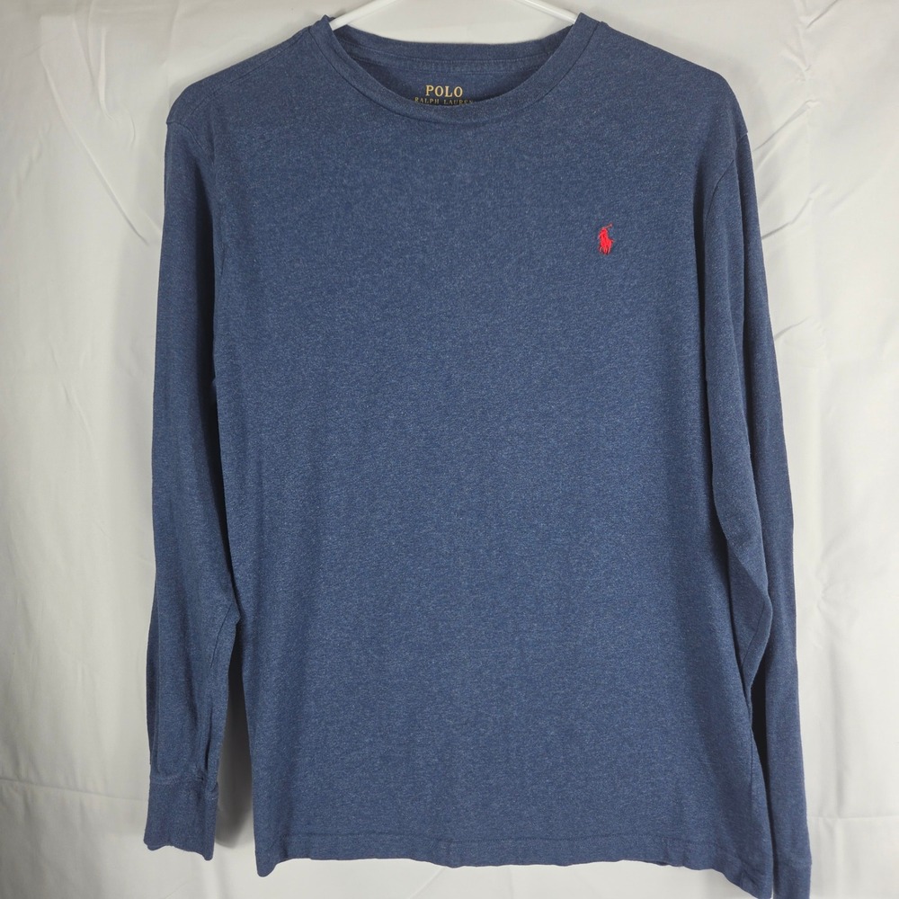 Polo Ralph Lauren Mens XL Blue Heather Long Sleeve Pony Logo T-Shirt